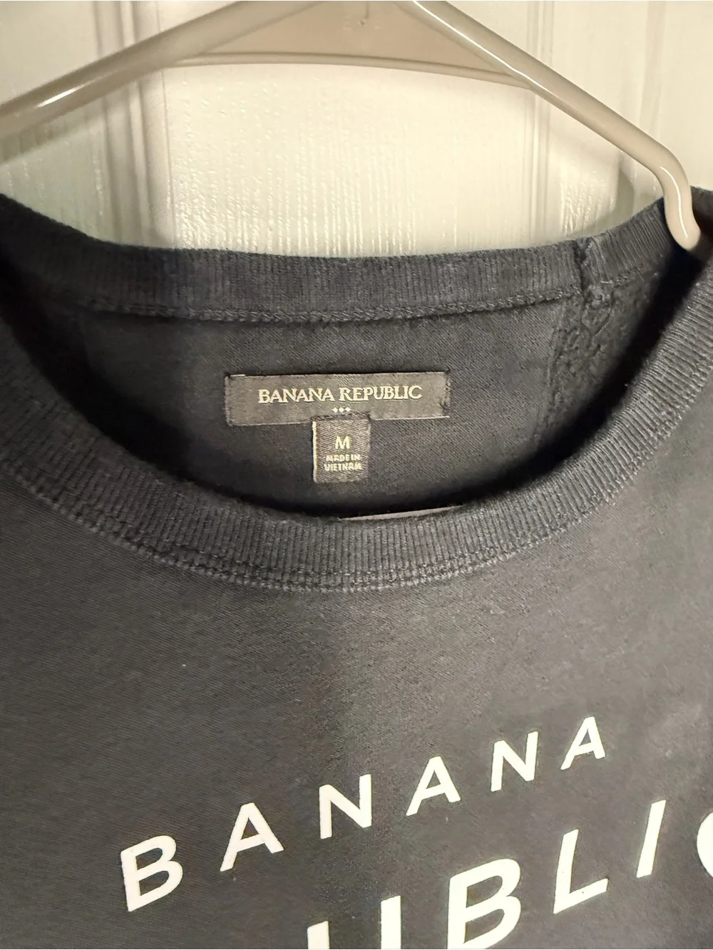 Banana Republic Black Crewneck Sweatshirt with White Logo